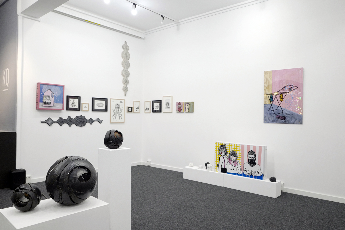 „WHAT’S NEW“ mit Kunstwerken von Matthias Kühn, Katrin Lazaruk, Merle Lembeck, Almuth Rusteberg, Martina Schröder, Katharina Stöber. Foto: Kerstin Hehmann